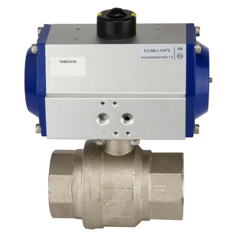G4'' 2-Way Brass Pneumatic Ball Valve Double Acting - BL2BA