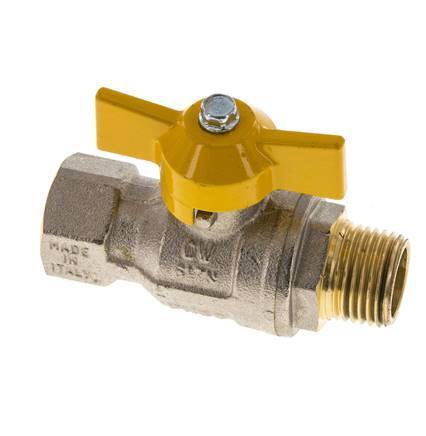 Male To Female R/Rp 1/2 inch Gas 2-Way Butterfly handle Brass Ball Valve