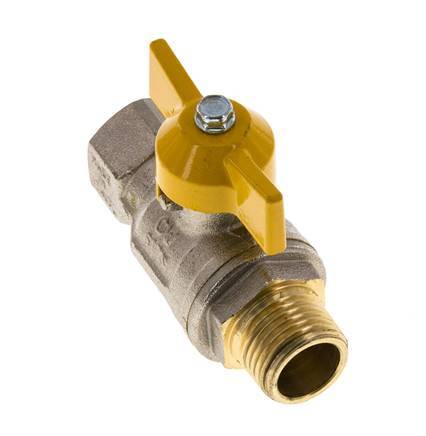 Male To Female R/Rp 1/2 inch Gas 2-Way Butterfly handle Brass Ball Valve