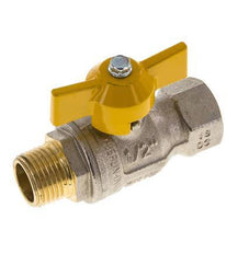 Male To Female R/Rp 1/2 inch Gas 2-Way Butterfly handle Brass Ball Valve