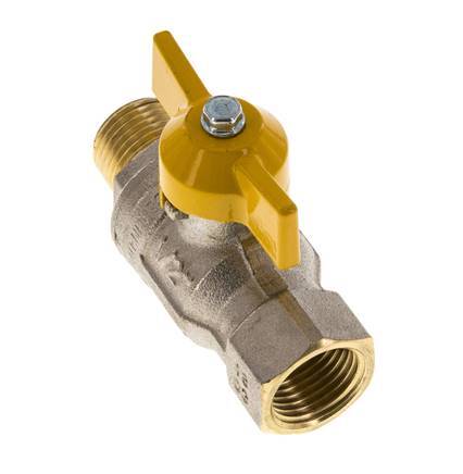 Male To Female R/Rp 1/2 inch Gas 2-Way Butterfly handle Brass Ball Valve