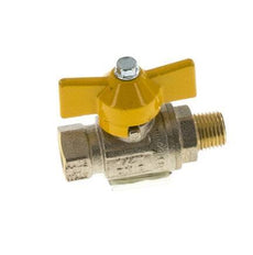 Male To Female R/Rp 1/4 inch Gas 2-Way Butterfly handle Brass Ball Valve