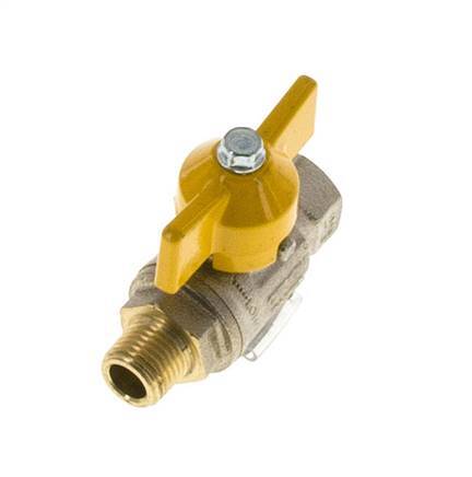 Male To Female R/Rp 1/4 inch Gas 2-Way Butterfly handle Brass Ball Valve