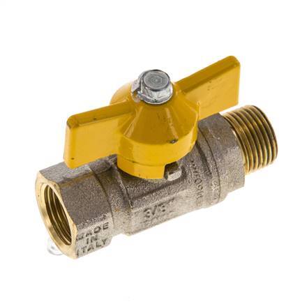 Male To Female R/Rp 3/8 inch Gas 2-Way Butterfly handle Brass Ball Valve