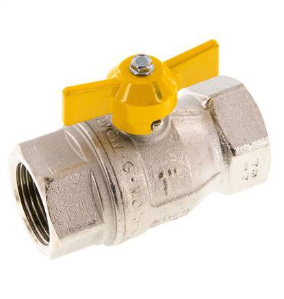 Rp 1 inch Gas 2-Way Butterfly handle Brass Ball Valve