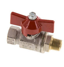 Male To Female R/Rp 1/4 inch Butterfly Handle 2-Way Brass Ball Valve
