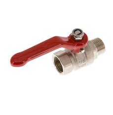 Male To Female R/Rp 1/2 inch Compact PN 25 2-Way Brass Ball Valve