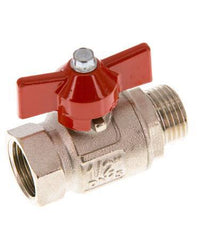 Male To Female G/G 1/2 inch Butterfly Handle Short Design 2-Way Brass Ball Valve