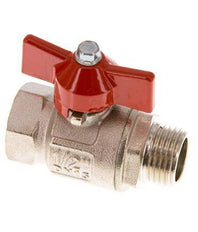 Male To Female G/G 1/2 inch Butterfly Handle Short Design 2-Way Brass Ball Valve