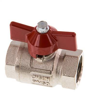 G 1/2 inch Butterfly Handle Compact 2-Way Brass Ball Valve