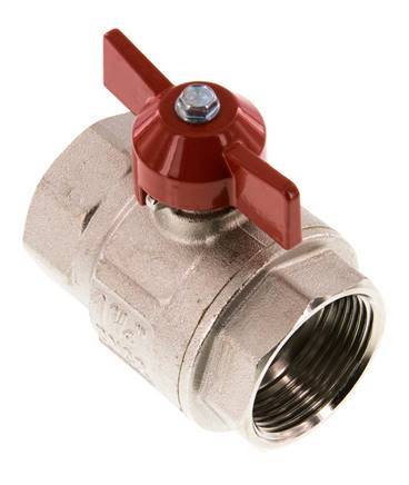 G 1-1/4 inch Butterfly Handle Compact 2-Way Brass Ball Valve