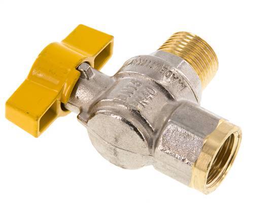 Male To Female R/Rp 1/2 Inch Gas 2-Way Right Angle Brass Ball Valve