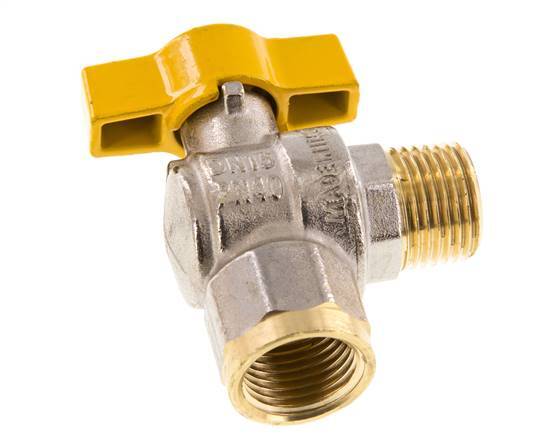 Male To Female R/Rp 1/2 Inch Gas 2-Way Right Angle Brass Ball Valve