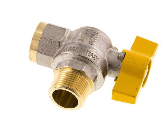 Male To Female R/Rp 3/4 Inch Gas 2-Way Right Angle Brass Ball Valve