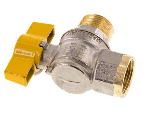 Male To Female R/Rp 3/4 Inch Gas 2-Way Right Angle Brass Ball Valve