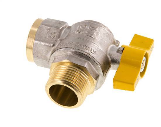 Male To Female R/Rp 1 Inch Gas 2-Way Right Angle Brass Ball Valve