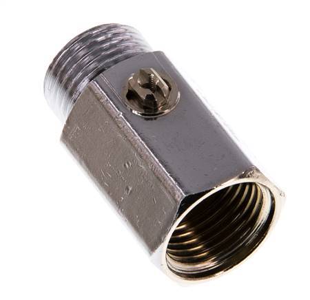 Male To Female G 1/2 inch 2-Way Brass Mini Ball Valve Screwdriver Operated 15 Bar