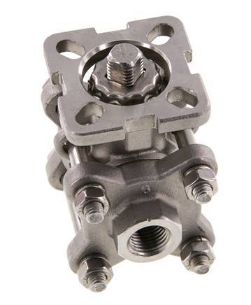 G1/4'' 2-Way Stainless Steel Ball Valve 3-Piece Full Bore ISO-Top - BL2SA3