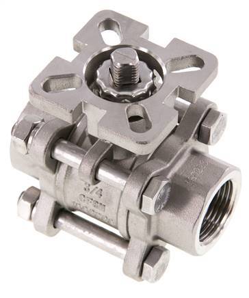 G3/4'' 2-Way Stainless Steel Ball Valve 3-Piece Full Bore ISO-Top - BL2SA3