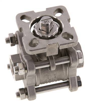 G3/8'' 2-Way Stainless Steel Ball Valve 3-Piece Full Bore ISO-Top - BL2SA3