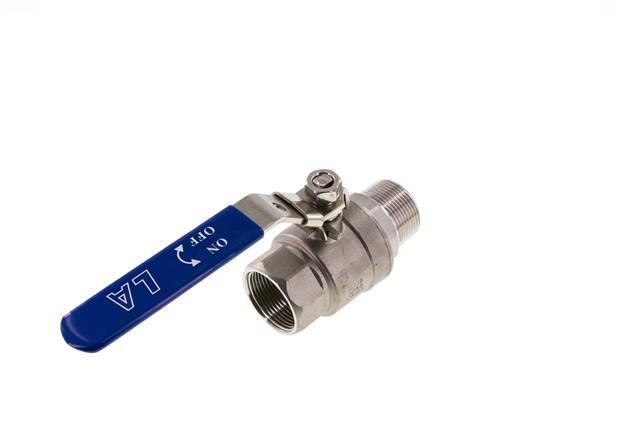 Male To Female R/Rp 1-1/4 inch PN 63 2-Way Stainless Steel Ball Valve