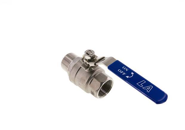 Male To Female R/Rp 1-1/4 inch PN 63 2-Way Stainless Steel Ball Valve