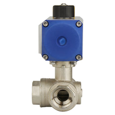 G1'' 3-Way T-port Brass Pneumatic Ball Valve Double Acting - BL3BA