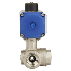 G1-1/4'' 3-Way T-port Brass Pneumatic Ball Valve Spring Closed - BL3BA