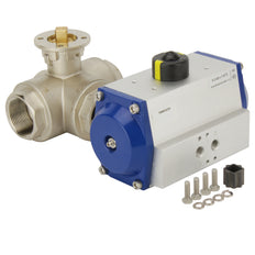 G2'' 3-Way L-port Brass Pneumatic Ball Valve Spring Open - BL3BA