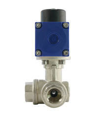 G3/4'' 3-Way T-port Brass Pneumatic Ball Valve Spring Closed - BL3BA