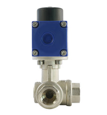 G3/4'' 3-Way T-port Brass Pneumatic Ball Valve Spring Closed - BL3BA