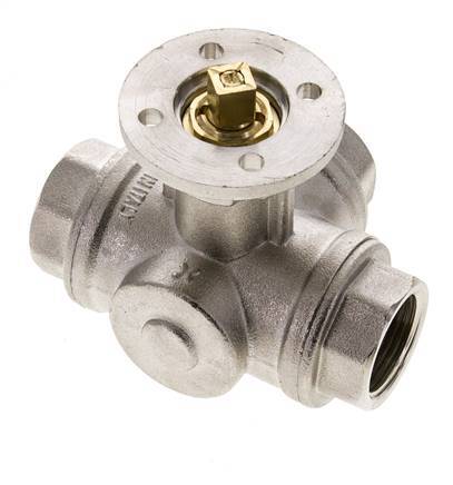 G3/4'' 3-Way T-port Ball Valve Brass ISO-Top 40bar - BL3BAT
