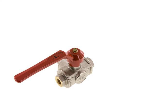 G1/4'' 3-way T-port Ball Valve Brass PTFE/NBR 55 bar - BL3BM