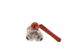 G3/8'' 3-way T-port Ball Valve Brass PTFE/NBR 55 bar - BL3BM