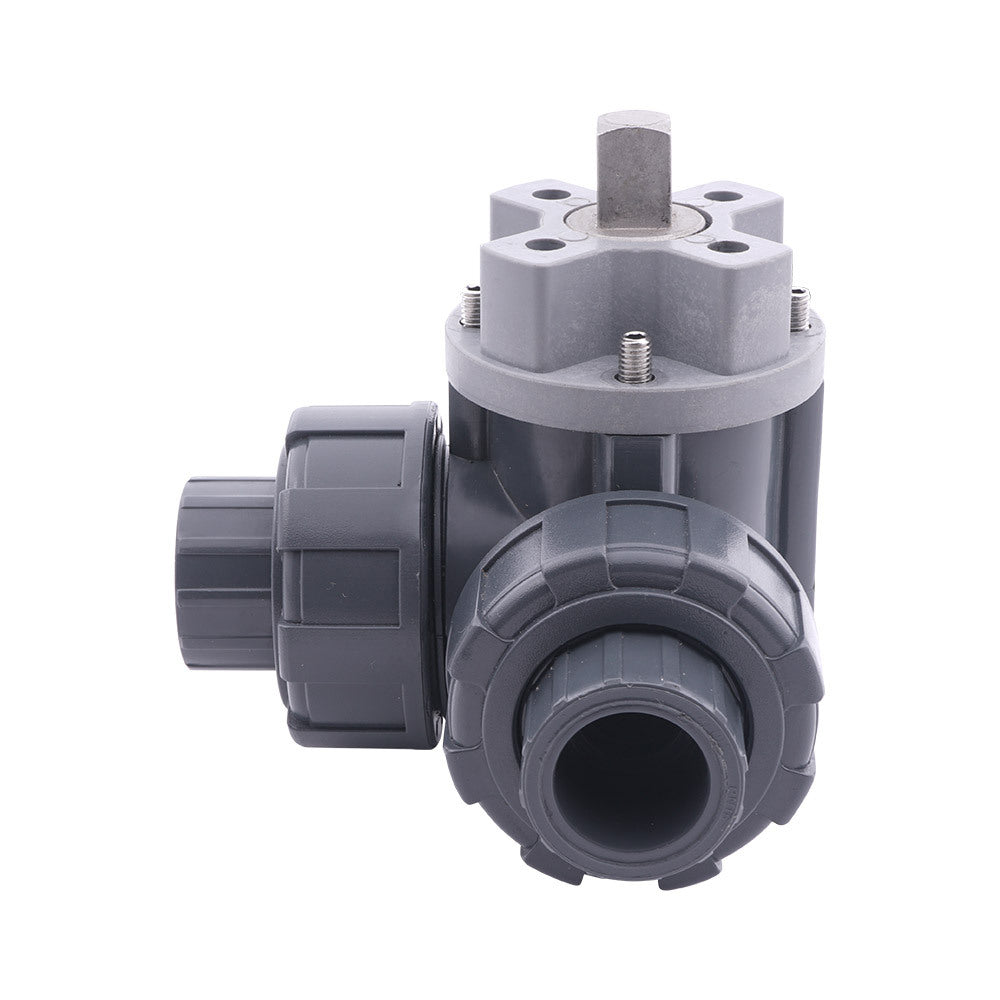 G 3/4 inch T-bore 3-Way PVC Ball Valve ISO-Top 10 bar PTFE/FKM