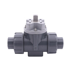 Solvent Socket 63 mm T-bore 3-Way PVC Ball Valve ISO-Top 10 bar PTFE/EPDM