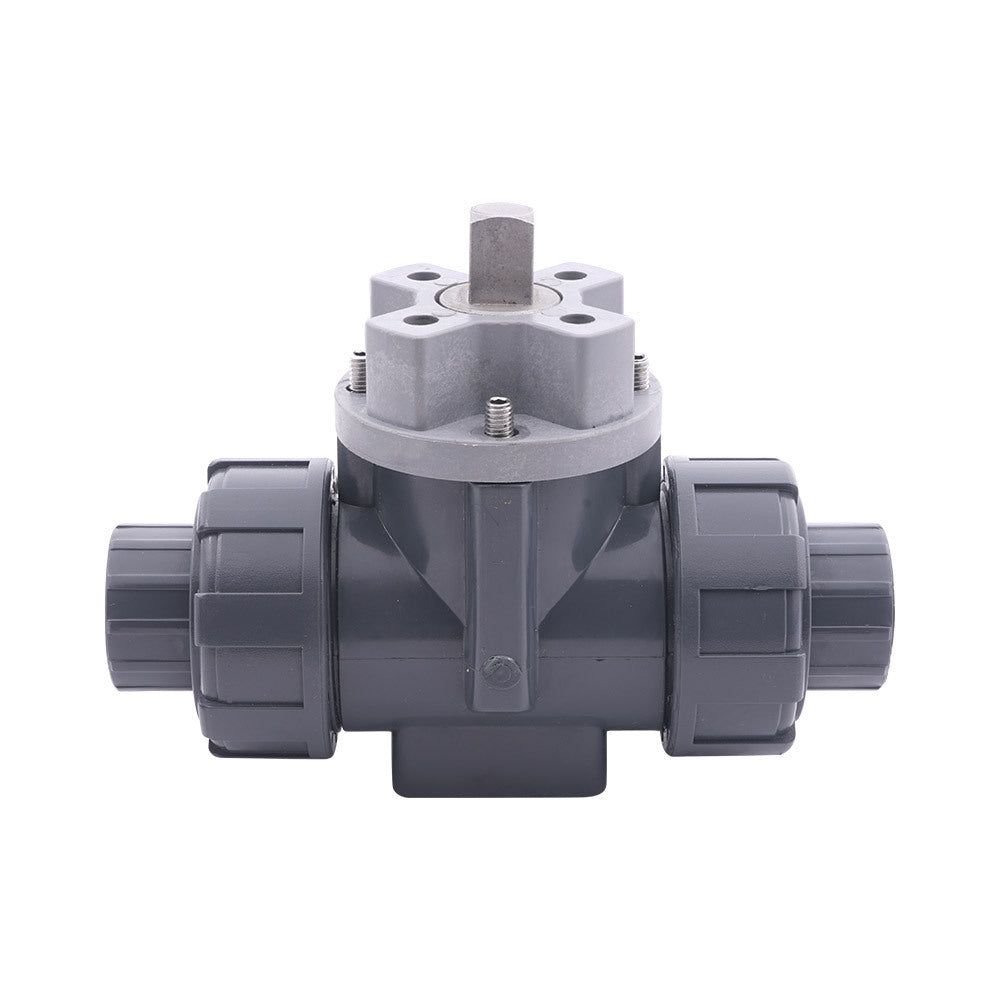 G 3/4 inch T-bore 3-Way PVC Ball Valve ISO-Top 10 bar PTFE/FKM