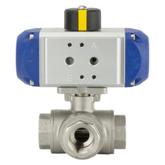 G3/8'' 3-Way L-port Stainless Steel Pneumatic Ball Valve Double Acting - BL3SA