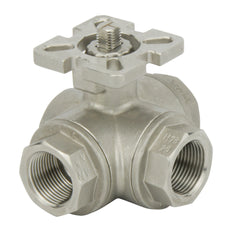 G1/2'' 3-Way T-port Stainless Steel Pneumatic Ball Valve Spring Closed - BL3SA