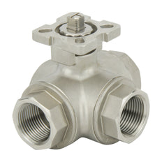 G3/4'' 3-Way L-port Stainless Steel Pneumatic Ball Valve Spring Closed - BL3SA