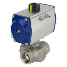 G2'' 3-Way L-port Stainless Steel Pneumatic Ball Valve Double Acting - BL3SA