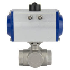 G1-1/2'' 3-Way T-port Stainless Steel Pneumatic Ball Valve Spring Open - BL3SA