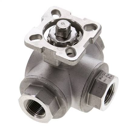 G3/8'' T-port 3-Way Stainless Steel Ball Valve ISO-Top 63bar - BL3SA