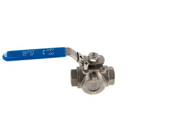 G 1 inch 3-Way L-port Stainless Steel Ball Valve
