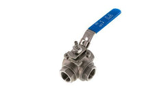 G 1 inch 3-Way L-port Stainless Steel Ball Valve