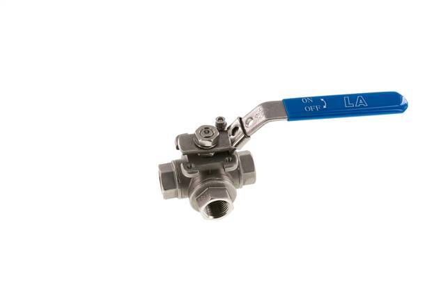 G 1/2 inch 3-Way T-port Stainless Steel Ball Valve