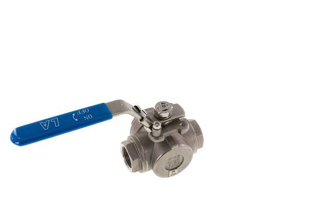 G 3/4 inch 3-Way T-port Stainless Steel Ball Valve