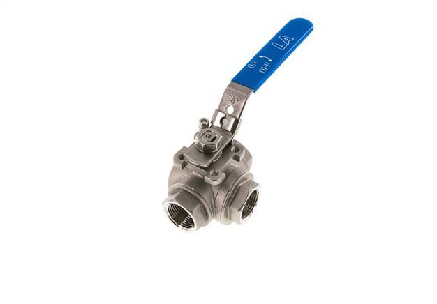 G 1 inch 3-Way T-port Stainless Steel Ball Valve