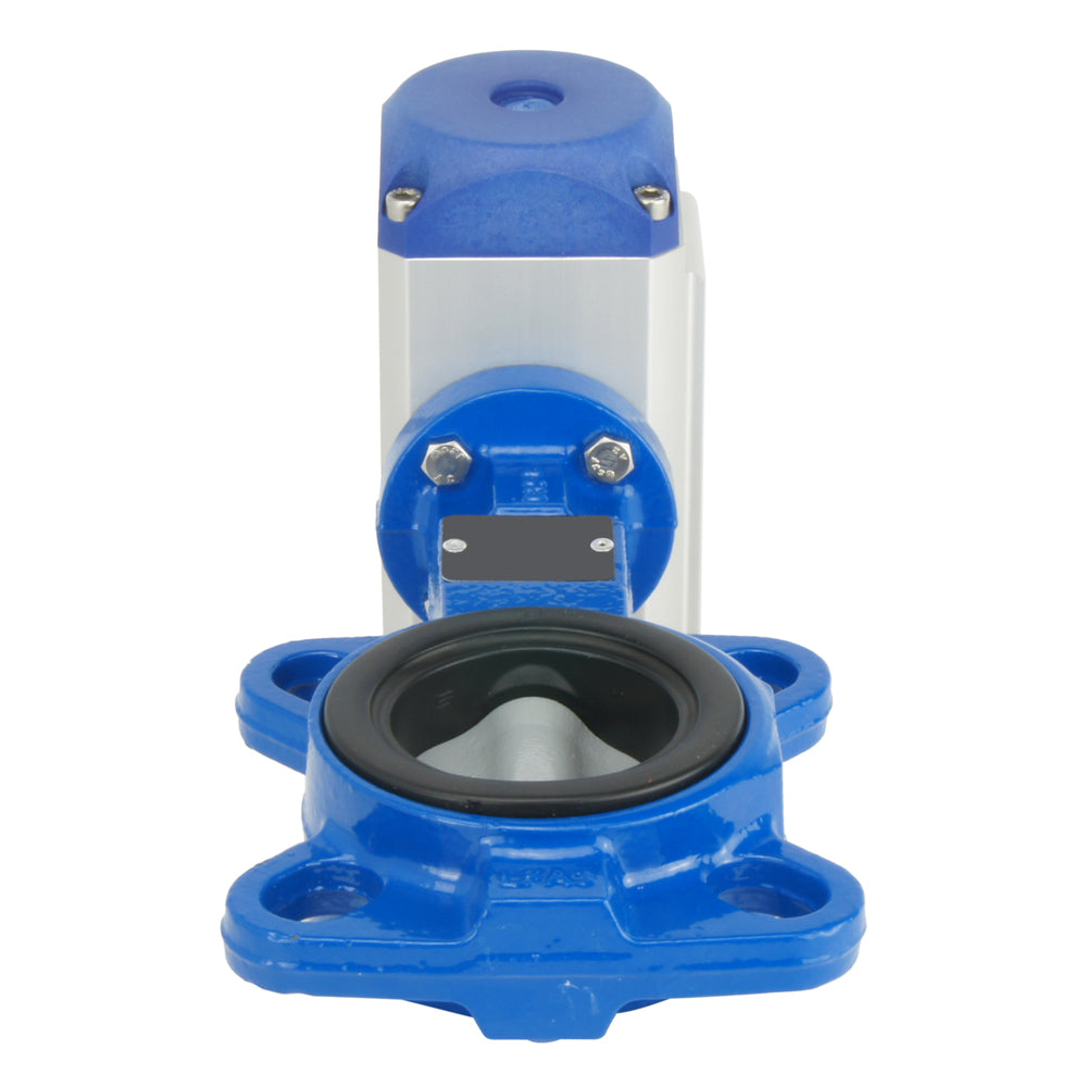 DN32 (1-1/4 inch) Wafer Pneumatic Butterfly Valve GGG40-Stainless Steel-EPDM Double Acting - BFLW