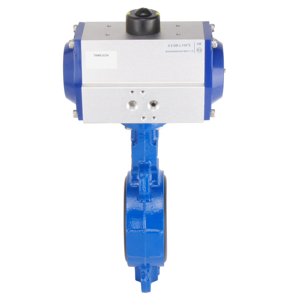 DN80 (3 inch) Wafer Pneumatic Butterfly Valve GGG40-GGG40 polyamide-coated-EPDM Spring Closed - BFLW